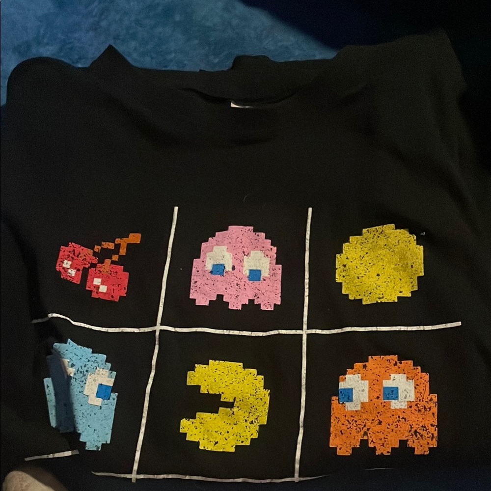 Pac-Man Themed Black Kids T-Shirt